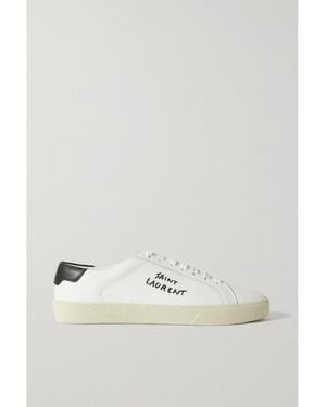 Saint Laurent Court Classic Sneakers Aus Leder Mit Logostickerei - Natur