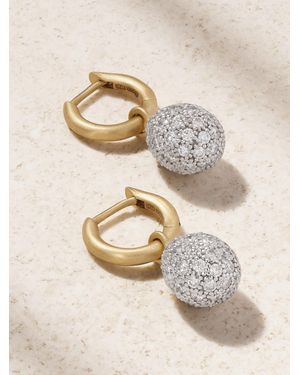 Irene Neuwirth Small Puffed 18-Karat And Diamond Hoop Earrings - Natural