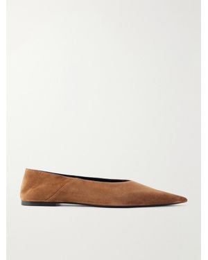 Saint Laurent Woven Leather Ballet Flats - White