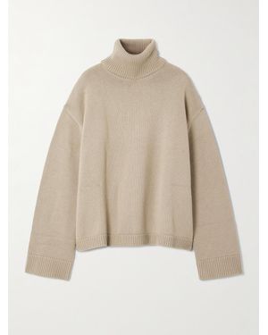 Frankie Shop Rhea Rollkragenpullover Aus Einer Woll-Baumwollmischung - Natur
