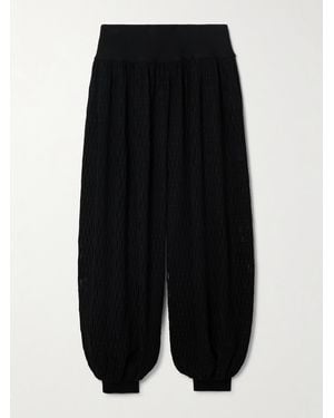 Alaïa Open-Knit Tapered Trousers - Black