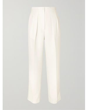 ROKSANDA Pleated Cady Straight-Leg Pants - White