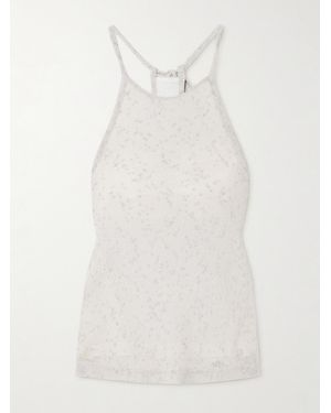 Christopher Esber Imber Halterneck Gathered Metallic Jersey Top - White