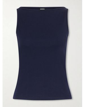 Flore Flore Timmi Ribbed Organic Cotton Tank - Blue
