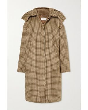 Michael Kors Hooded Checked Wool Down Parka - Multicolour