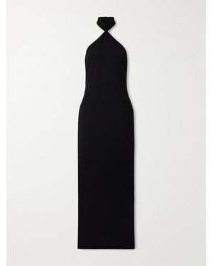Ilkyaz Ozel Kailash Crepe Halterneck Gown - Black