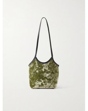 Valesque Cami Crushed-Velvet Shoulder Bag - Green