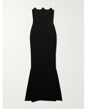 McQueen Strapless Crepe Gown - Black