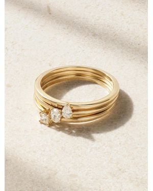STONE AND STRAND Set Of Three 14-Karat Diamond Rings - Natural