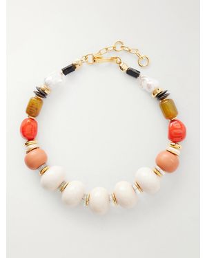 Lizzie Fortunato Ilios-Plated-Stone Necklace - Natural