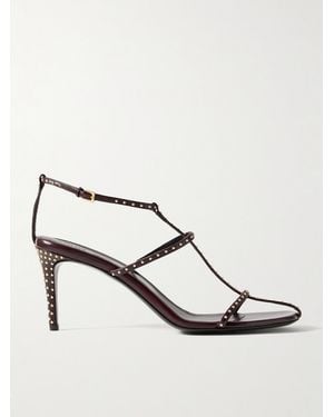 KHAITE Cage Sandalen Aus Glanzleder Mit Nieten - Natur