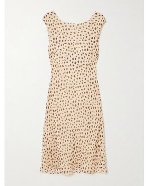 Posse Leo Cheetah-Print Silk-Georgette Mini Dress - Natural