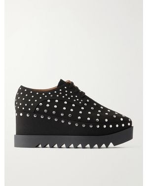 Stella McCartney Elyse Studded Textured Vegan Material Platform Brogues - Black