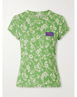 Loewe Cosima Von Bonin Floral-Print Cotton T-Shirt - Green