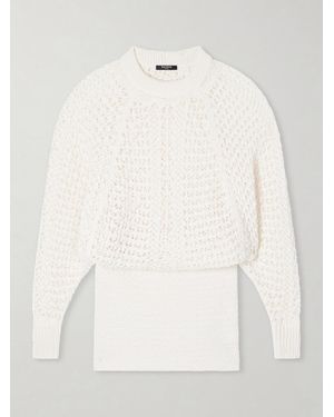 Balmain Crocheted Mini Dress - Natural