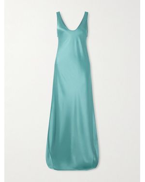 Galvan London Valletta Satin Gown - Blue