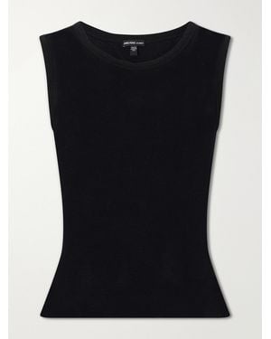 James Perse Ribbed Cotton And Cashmere-Blend Tank - Black