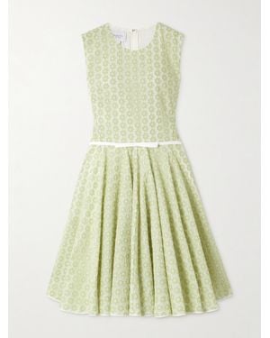 Giambattista Valli Mini-Robe En Dentelle Guipure De Coton À Plis Et À Nœud - Vert