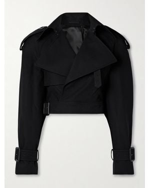 Wardrobe NYC Cropped Cotton-Twill Trench Coat - Black