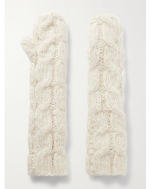 Gabriela Hearst Scarlett Cable-Knit Cashmere Mittens - Natural