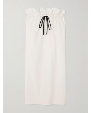Kika Vargas Naomi Ruffled Twill Midi Skirt - Natural