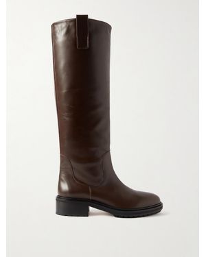 Aeyde Henry Leather Knee Boots - Brown