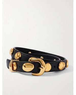 Amanu The Vaal Embellished Leather Belt - Black