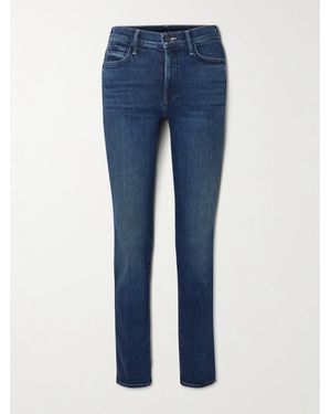 Mother The Rascal Skimp High-Rise Slim-Leg Jeans - Blue