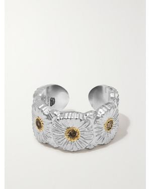 Buccellati Bague En Argent Sterling, Vermeil Et Diamants Blossoms Eternelle - Gris