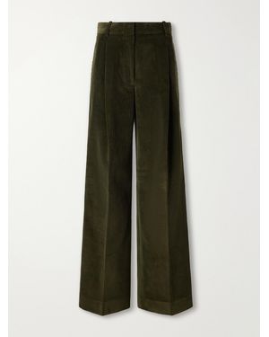 Rohe Ted Cotton-Corduroy Wide-Leg Pants - Green
