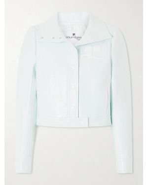Courreges Reeditioncropped Coated Cotton-Blend Jacket - White