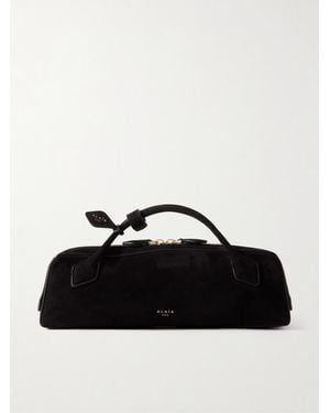Alaïa Le Teckel Clutch Aus Veloursleder Mit Lederbesätzen - Schwarz