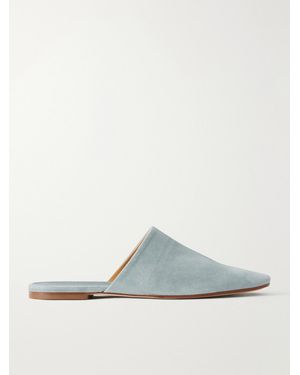 Aeyde Rega Suede Slides - White