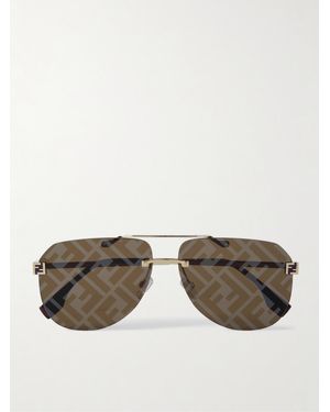 Fendi Sky Aviator-Style-Tone Sunglasses - Metallic