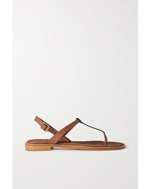 Manolo Blahnik Hata Leather Slingback Sandals - Brown