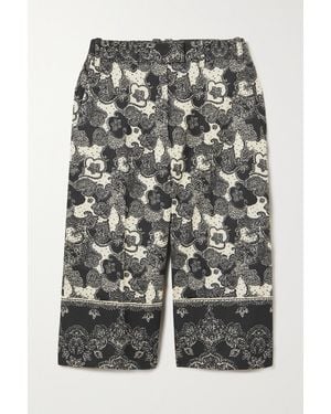 Brock Collection Tam Paisley-Print Linen And Cotton-Blend Culottes - Black