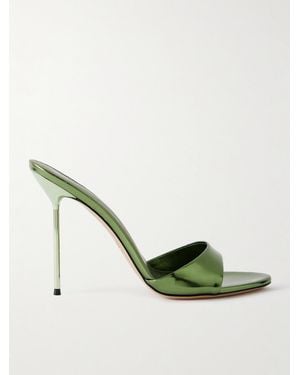 Paris Texas Lida Patent-Leather Mules - Green