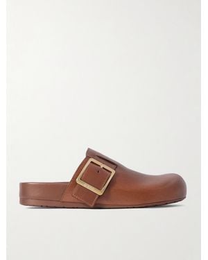 Loewe Ease Clogs Aus Leder Mit Schnallen - Braun