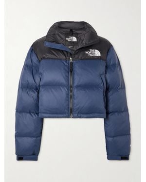 The North Face Nuptse Cropped Quilted Shell Down Jacket - Blue