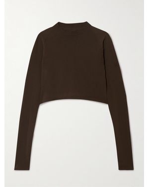 Alaïa Verkürztes Oberteil Aus Jersey - Natur