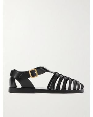 Bally Steva Fisherman Glossed-Leather Sandals - Black