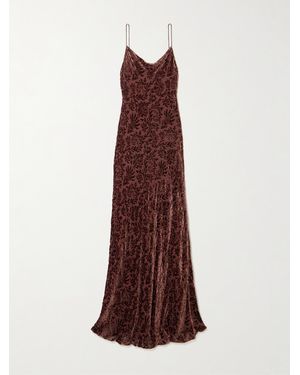 Veronica Beard Jolynn Devoré-Velvet Maxi Dress - Purple