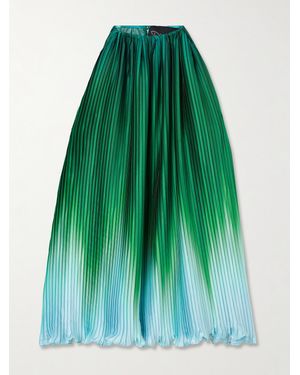 Dima Ayad Ombré Plissé-Taffeta Halterneck Top - Vert