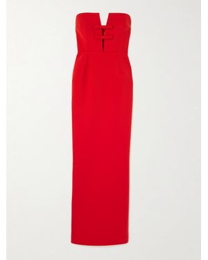 The New Arrivals Ilkyaz Ozel Noa Strapless Bow-Embellished Crepe Gown - Red