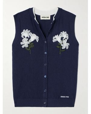 ShuShu/Tong Weste Aus Einer Seiden-Kaschmirmischung Mit Verzierungen - Blau