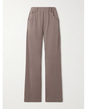 Brunello Cucinelli Cotton Wide-Leg Trousers - Brown