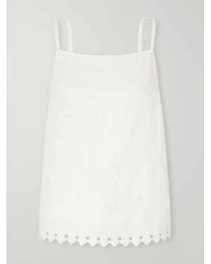 Eres Corail Embroidered Linen Tank - White