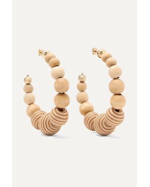Rosantica Wooden Hoop Earrings - Natural
