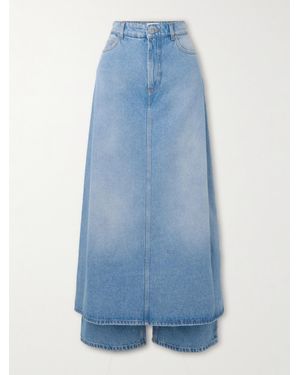 Jean Paul Gaultier Layered High-Rise Wide-Leg Jeans - Blue