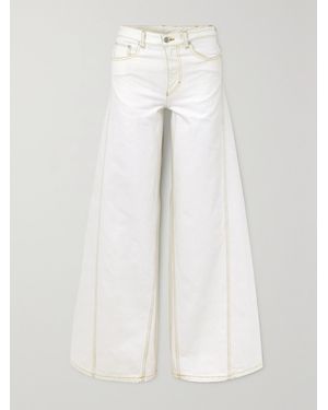 Moncler Genius Alicia Keys High-Rise Wide-Leg Jeans - White